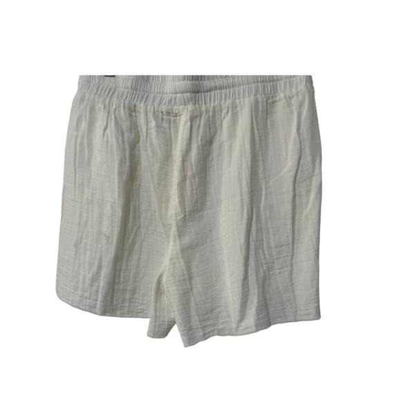 ELAN INTERNATIONAL WOMENS XLARGE DRAWSTRING COTTON GAUZE RAW HEM SHORT WHITE NEW - Picture 9 of 12